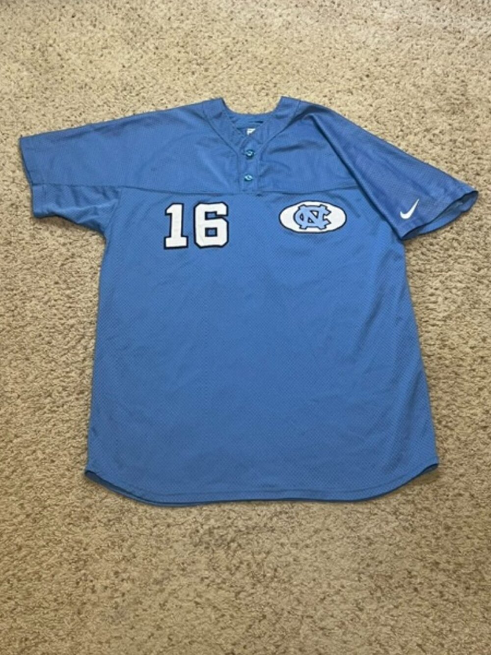 North Carolina Tar Heels Vintage Nike Blue Game Worn Jersey Baseball Size XXL